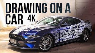 Drawing on a car 4K timelapse