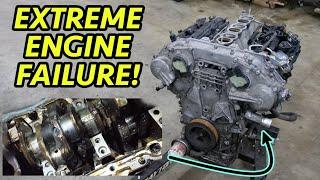 DESTROYED 2017 Infiniti Q50 Hybrid VQ35HR Engine Teardown. YIKES