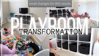 PLAYROOM ORGANIZATION MAKEOVER TRANSFORMATION || small changes that make a BIG difference