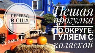 Переезд в США | НАШ ГОРОД - пригород Сиэтла Issaquah | Пешая прогулка по округе | Гуляем с коляской