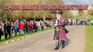 21-GUN SALUTE FOR KING'S BIRTHDAY | THE LONG WALK - WINDSOR CASTLE ‍️