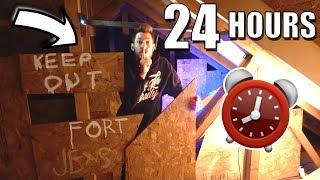 24 HOUR OVERNIGHT FORT IN THE ATTIC!