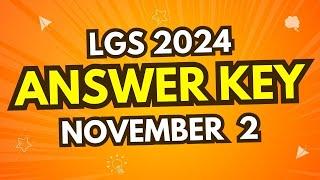 Today LGS Various Stage 1 Exam Answer Key | 02 November | LGS Answer Key Today | LGS Answer Key 2024