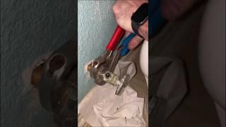 Replacing a shutoff valve for a toilet. #plumbing #plumber #howto #diy #fyp #trades