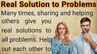 Real Solution to Problem | Learn English By Listening