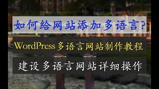 网站添加多语言教程-01 | WordPress网站多语言搭建详细操作步骤 | 建设多语言网站 | 添加多语言网站教程 | WordPress多语言网站操作教学