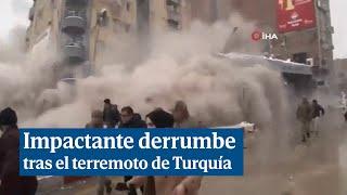 Impactante vídeo de un edificio derrumbándose tras el terremoto en Turquía