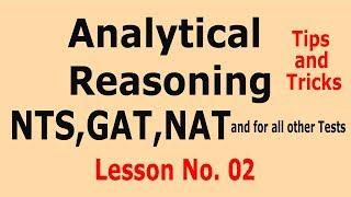 Analytical Reasoning (Tips and Tricks) :  Lesson No. 02