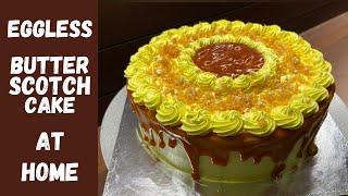 பட்டர்ஸ்காட்ச் கிரீம் கேக் | Eggless butterscotch cake| Praline