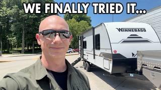 Our First Travel Trailer Experience! RV Camping in a Winnebago M-Series 2326RK