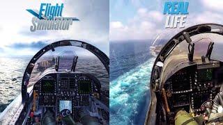 Flight Simulator vs Real Life | F/A-18 Carrier Landing MAX GRAPHICS