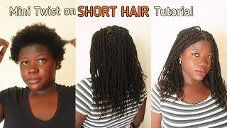 Mini Twist on SHORT 4C Hair using Afro Kinky Bulk Hair ft @Hot-Braids