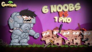 6 Noobs vs 1 Secret Pro | Growtopia