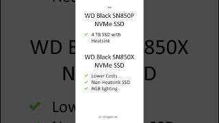 WD Black SN850P NVMe SSD vs WD Black SN850X NVMe SSD – Comparison, Differences, Pros #shorts