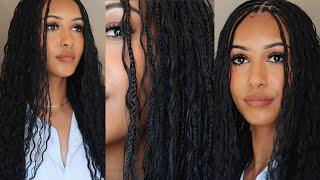 Watch me do knotless boho braids using just human hair!! No braiding hair added!!