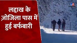 Kargil: Ladakh के ज़ोजिला पास में  हुई ताजा बर्फबारी | Snowfall | Winters | #tv9d