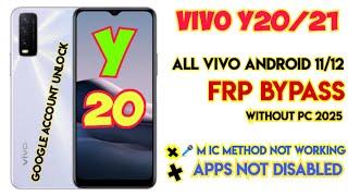 Vivo Y20 Frp Bypass 2025 | Vivo Y20 Frp unlock Apps Not Disable |Vivo V2029 Frp Bypass Android 11/12