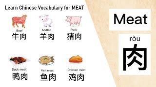 Learn Chinese Words for MEAT 肉类的中文字  #学中文  #学汉语 #learnchinesebeginner  #learnmandarin