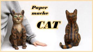 How to make paper CAT | DIY Paper mache crafts | Best out of waste