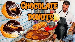 Baking chocolate donuts in Iran 2023 | روش پخت پیراشکی شکلاتی