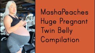 Pregnant MashasPeaches Huge Twin Belly Compilation | TikTok