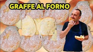 GRAFFE AL FORNO SENZA FRITTURA FATTE IN CASA. RICETTA SPETTACOLARE CORSO DI PASTICCERIA IN CASA