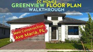 GREENVIEW Floor Plan | CC Homes | Walkthrough | New Construction | Ave Maria, FL | homes for sale