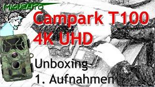  Unboxing Campark T100 (4K UHD)  + Mini-Stative im Outdoor-Office |  Erste Wildkamera-Aufnahmen