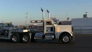 Stearns Inc. Peterbilt 379 Piloted by Wyatt Andrade Is Seen Leaving The Desert Diesel Nationals