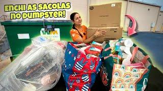 Enchi as sacolas no dumpster dos Estados Unidos!