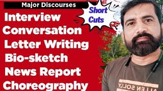 Interview Writing | Conversation Writing | Letter Writing | Bio-sketch Writing | News Report Writing