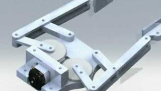 4 Bar Linkage End Effector, Robot Gripper Animation