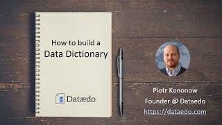 How to build a Data Dictionary [Webinar] - Dataedo