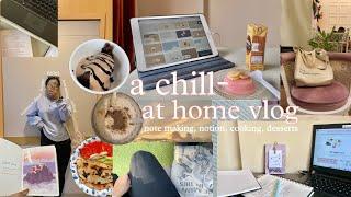 a cozy at home vlog | journaling, notes, breakfast, desserts, productivity