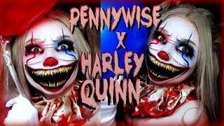 Pennywise X Harley Quinn Halloween Makeup Tutorial | Sydney Nicole