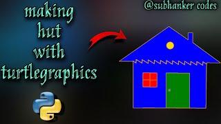 How to make hut using turtle graphics | python | shubhankar codes |