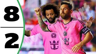 Messi Super Hattrick - Inter Miami vs New England 8-2 - Marcelo Assist - All Goals & Highlights 2025