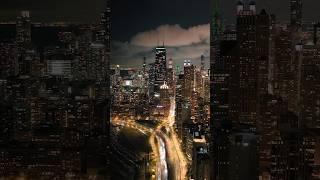 Chicago Night Drone View #drone #youtubeshorts #night