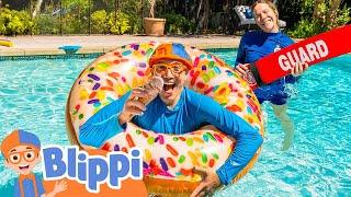 Blippi Learns Pool Safety Rules! Educational Summer Videos for Kids