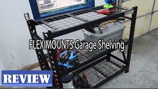 FLEXIMOUNTS Garage Shelving Review/ Heavy Duty Shelving System - Perfect For Our Garage