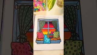 Alcohol markers coloring:Let's  color this cozy nook by the window with me #alcoholmarkers #coloring