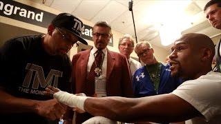 Freddie Roach Questions Mayweather's Hand Wraps | INSIDE MAYWEATHER VS. PACQUIAO Epilogue Preview