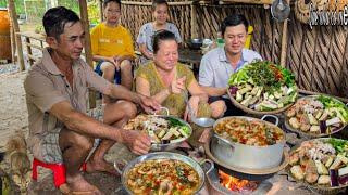 Lẩu Mắm Miền Tây, Hải sản | Thu Hoạch Rau Vườn Quê Nhà Trồng || Western hot pot sauce