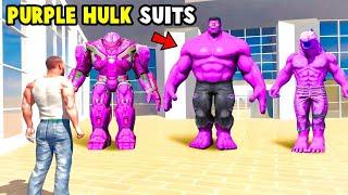 Stealing Every PURPLE HULK SUIT in INDIAN BIKES DRIVING 3D