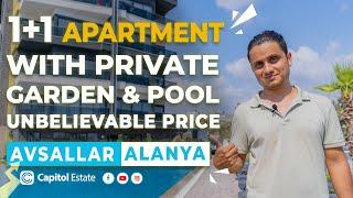 New 1 BEDROOM Apartment with PRIVATE GARDEN and POOL - FULL AMENITIES in AVSALLAR - ALANYA - TURKEY