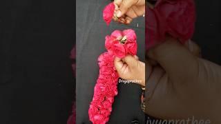 Easy Rose flower garland/roja Poo Malai/diy puja decoration #flowers #rose #trending #trend #viral