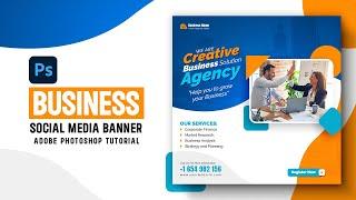 Business Promotion Social Media Banner Design | Adobe Photoshop Tutorial | Speed Art | Grafix Mentor