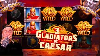 3 GLADIATORS Vs CAESAR! Epic Base Game Win & Bonus Buys!