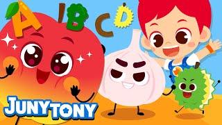 Alphabet Fruits and Veggies | Phonics Songs | Alphabet Songs for Kids | Learn Engilsh | JunyTony