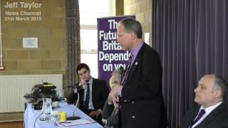 UKIP Steve Unwin speaking at the Pimperne public meeting